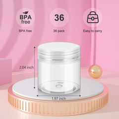 Loretoy BPA-free plastic jars highlight safe, reusable containers for skincare and beauty products.