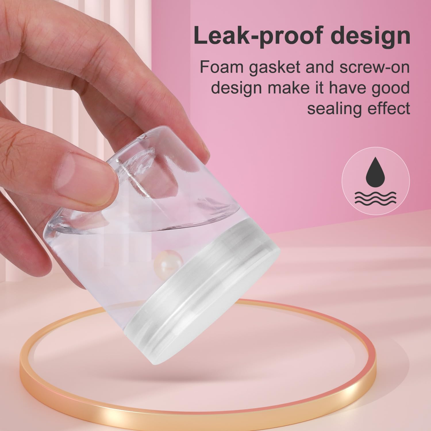 Loretoy leak-proof foam gasket lids ensure secure storage for liquids during travel.
