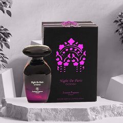 Lorientale Fragrances Night De Paris Intenso cap close-up, showcasing premium packaging appeal.