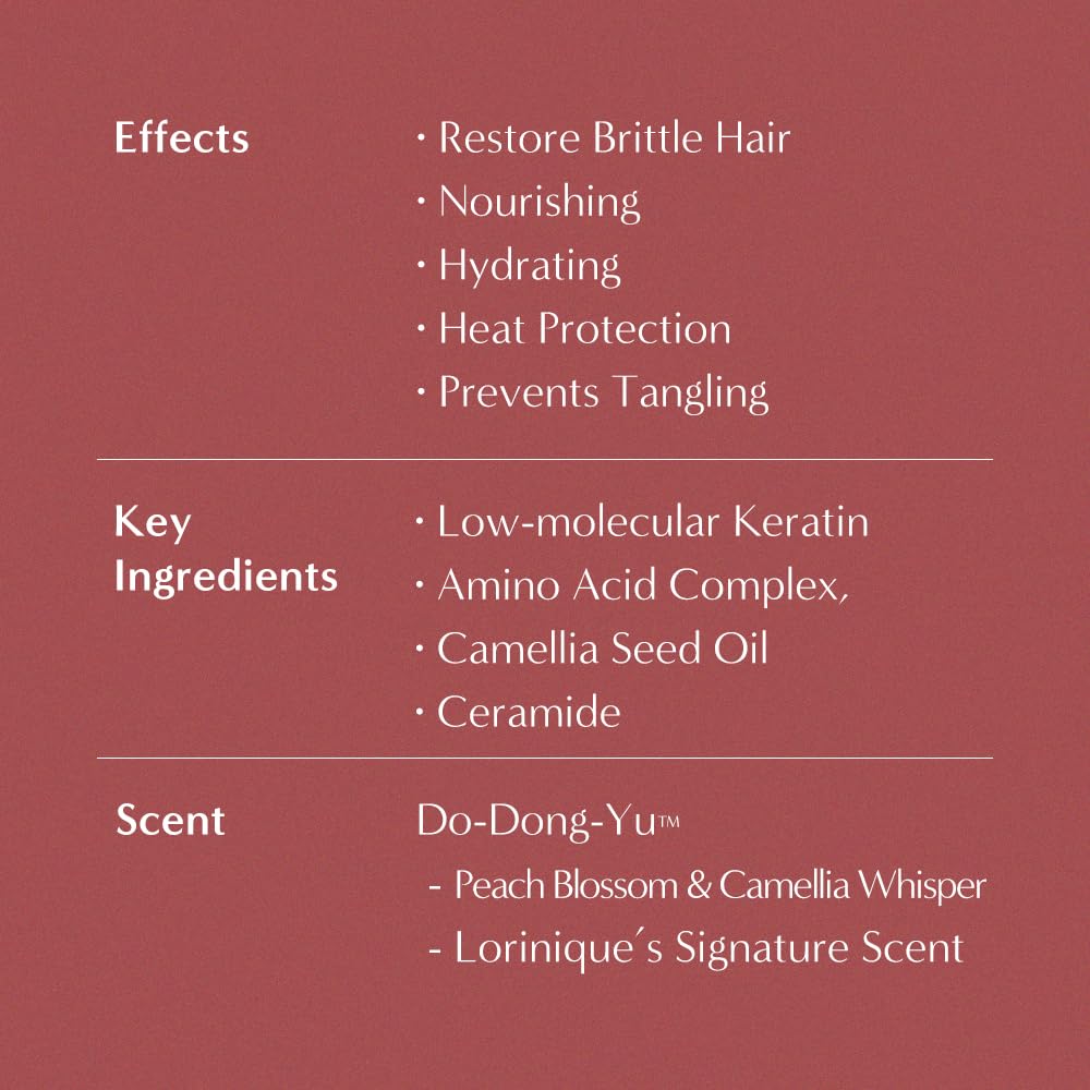 LORINIQUE frizz control and silky finish enhances shine and manageability.