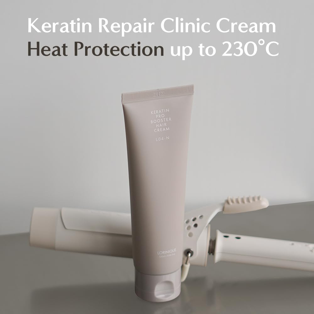 LORINIQUE heat protection 450°F icon indicates high-heat defense for styling.