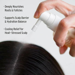 LORINIQUE L01 serum droplets show cooling and refreshing scalp sensation.