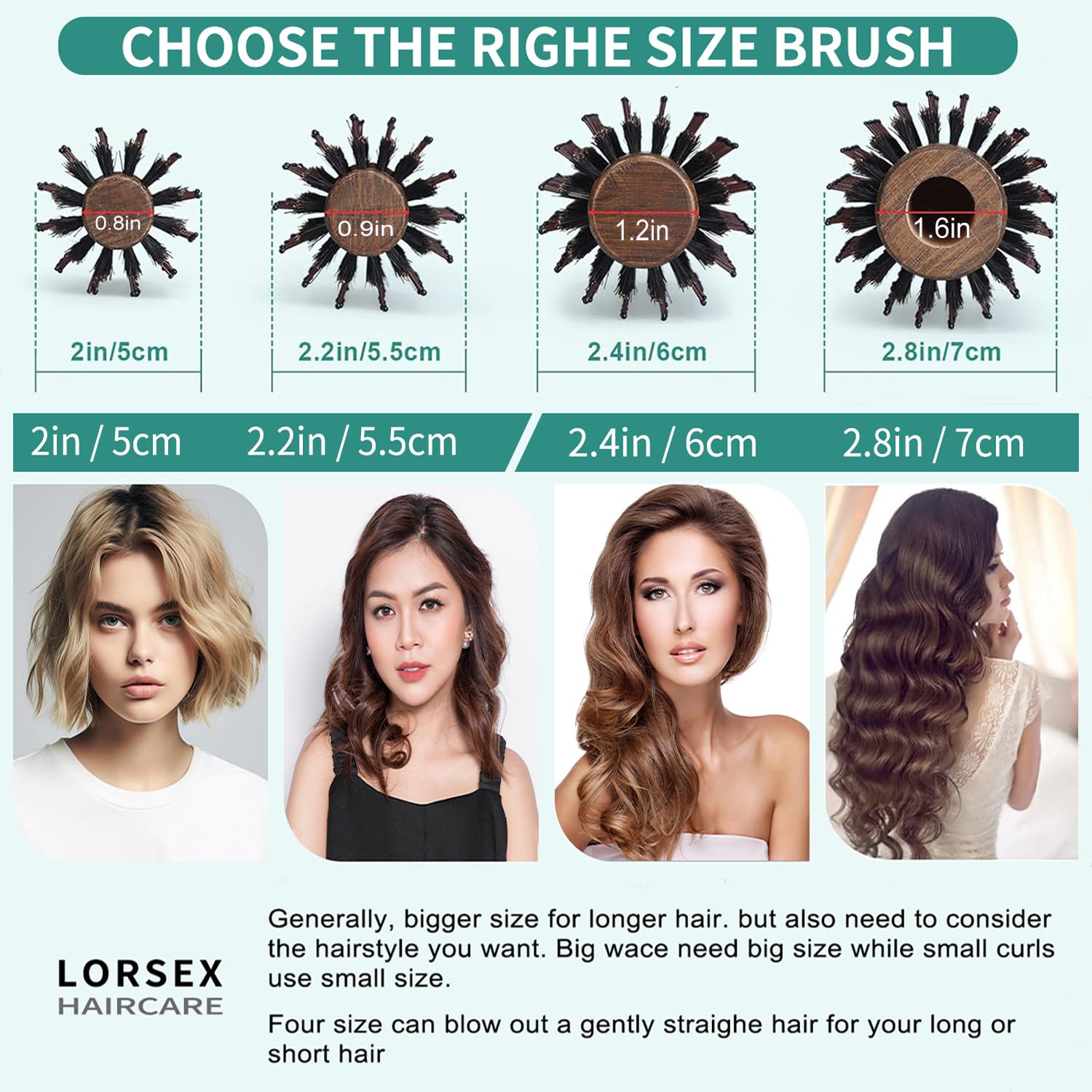 LORSEX Round Brush in a home styling setup achieving salon-like blowout.