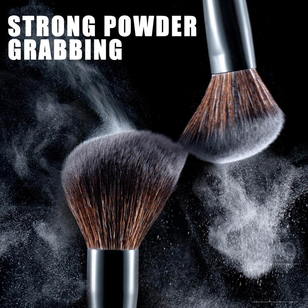 LORYP black makeup brush set 21pc highlighter brush for radiant glow.