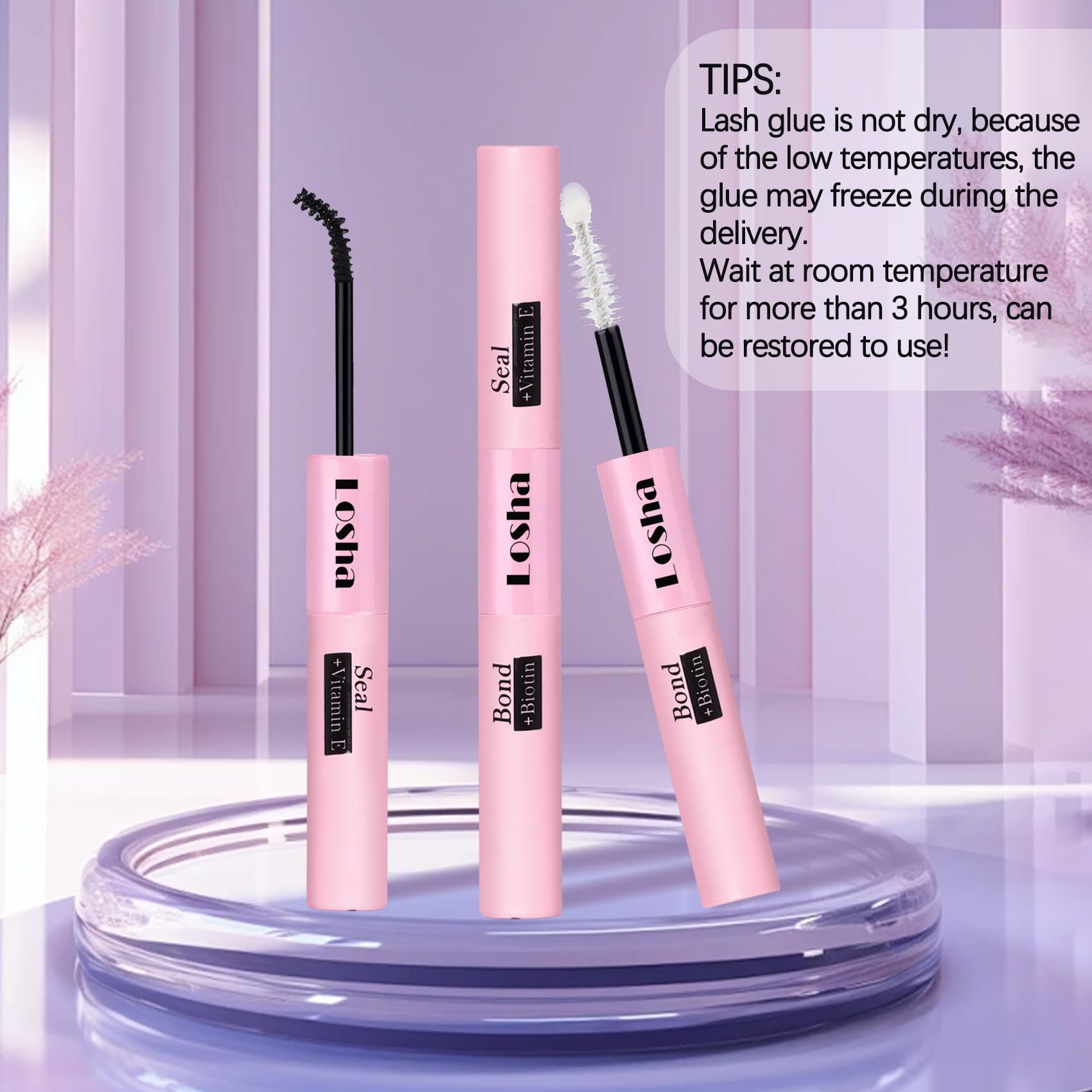 Losha odorless-mild formula is gentle on sensitive eyes during at-home lash work.