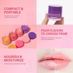 Loske Sleeping Lip Mask Berry texture looks silky on lips.