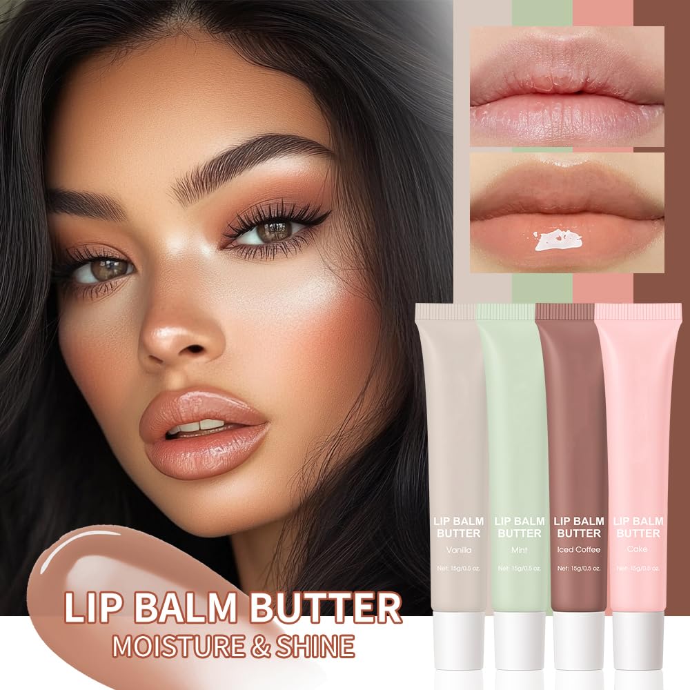 Loske Summer Butter Lip Balm on lips shows smooth, non-greasy hydration.