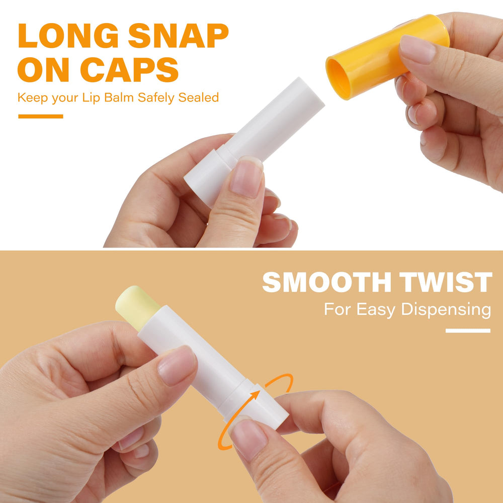 LotFancy compact lip balm tubes fit in purses and pockets.