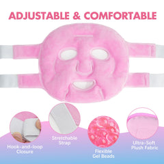 LotFancy Face Ice Pack adjustable fit with secure strap for stable wear.