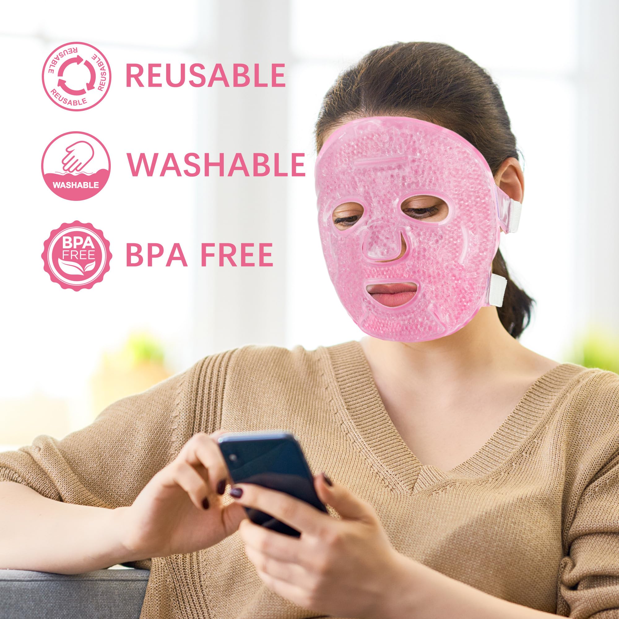 LotFancy Face Ice Pack safe materials using medical-grade PVC and non-toxic beads.