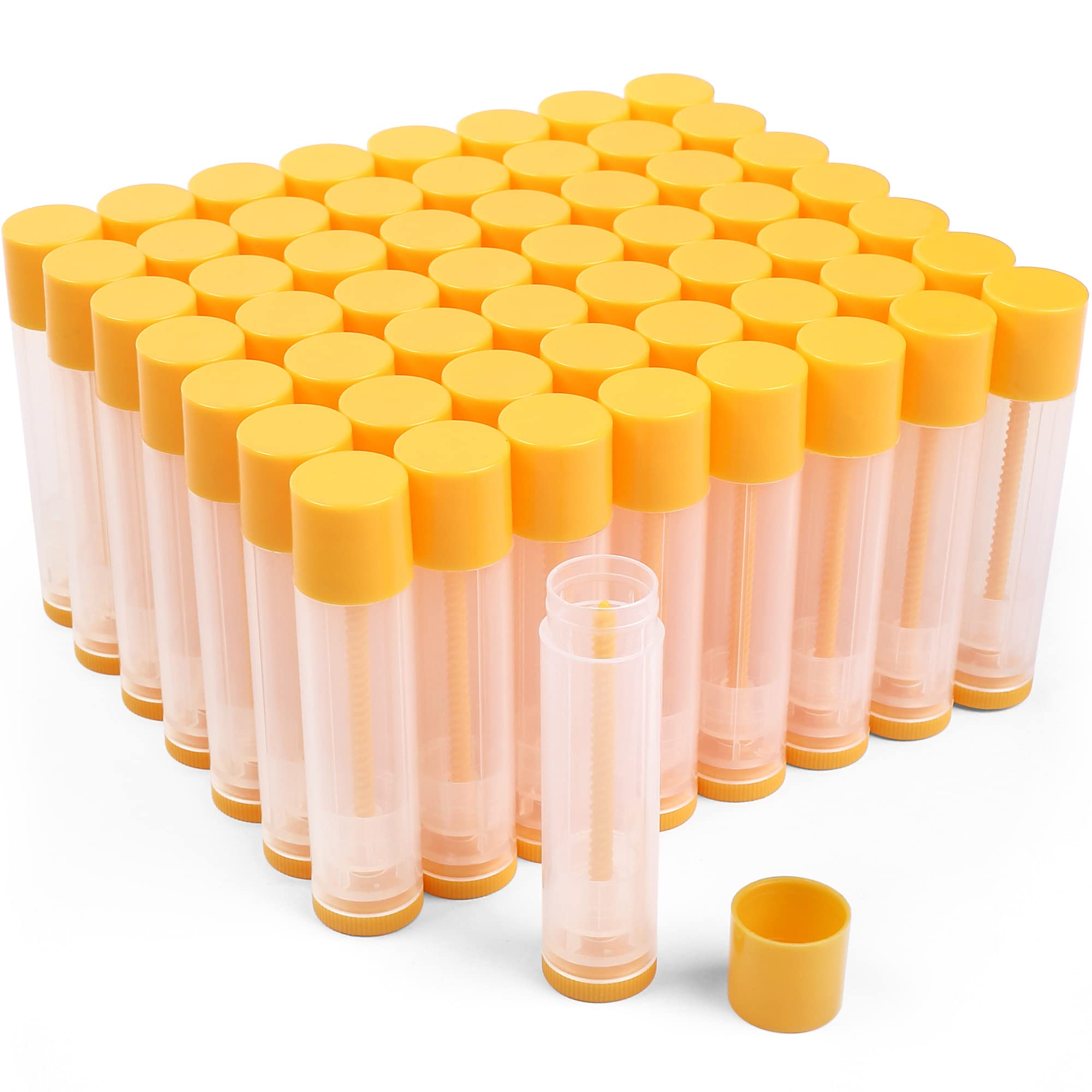 LotFancy lip balm tubes 60pcs pack with 5.5ml capacity, great for DIY balms.
