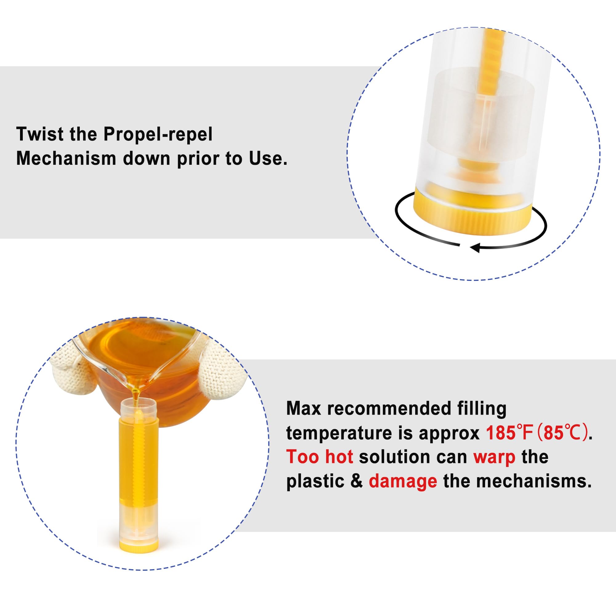 LotFancy lip balm tubes clear-materials show your product color clearly and professionally