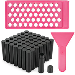 LotFancy lip balm tubes filled in a tray for easy DIY creation.