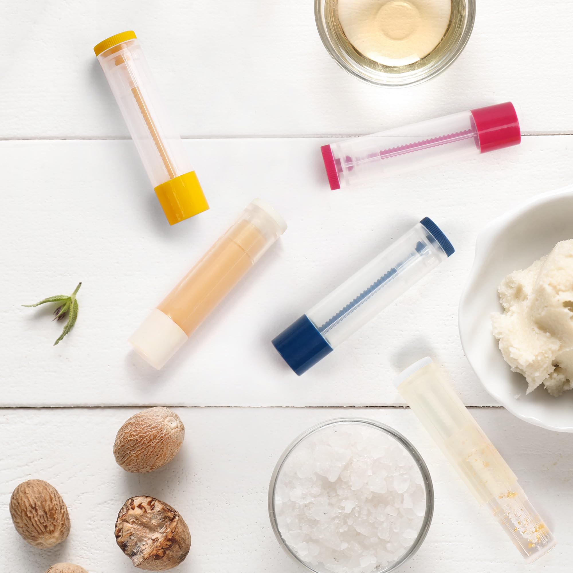 LotFancy lip balm tubes roll-up-mechanism enables quick, clean top-up application
