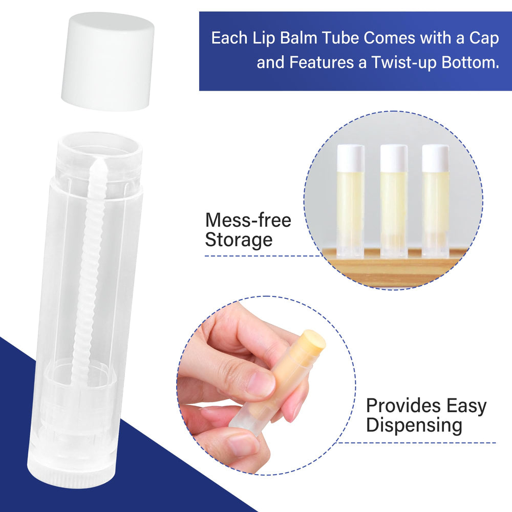 LotFancy lip balm tubes snug-caps keep products sealed during transport