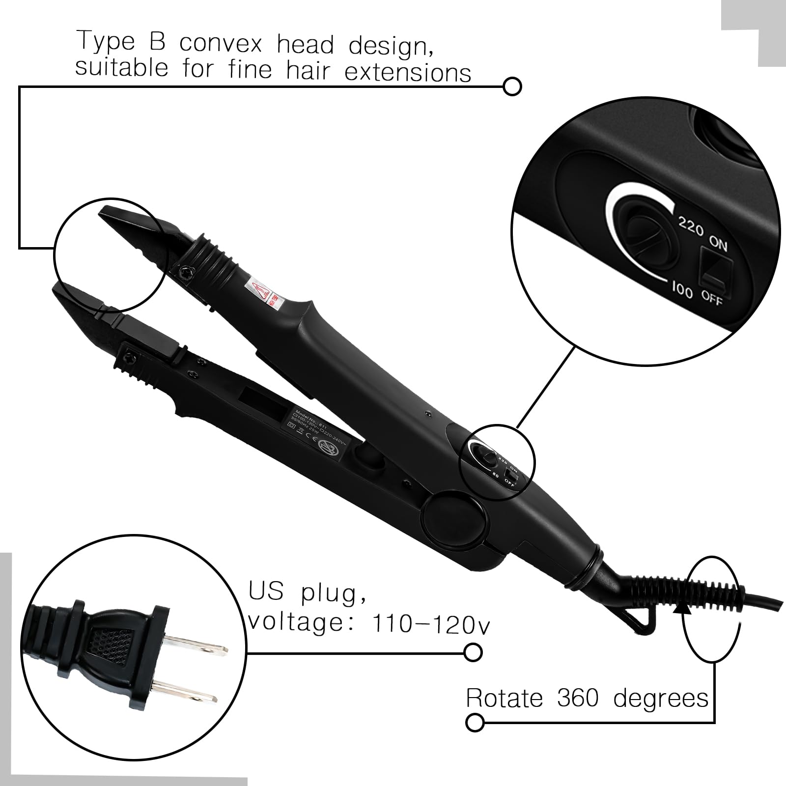 Lothee heat iron connector wand highlights even heat and smooth application