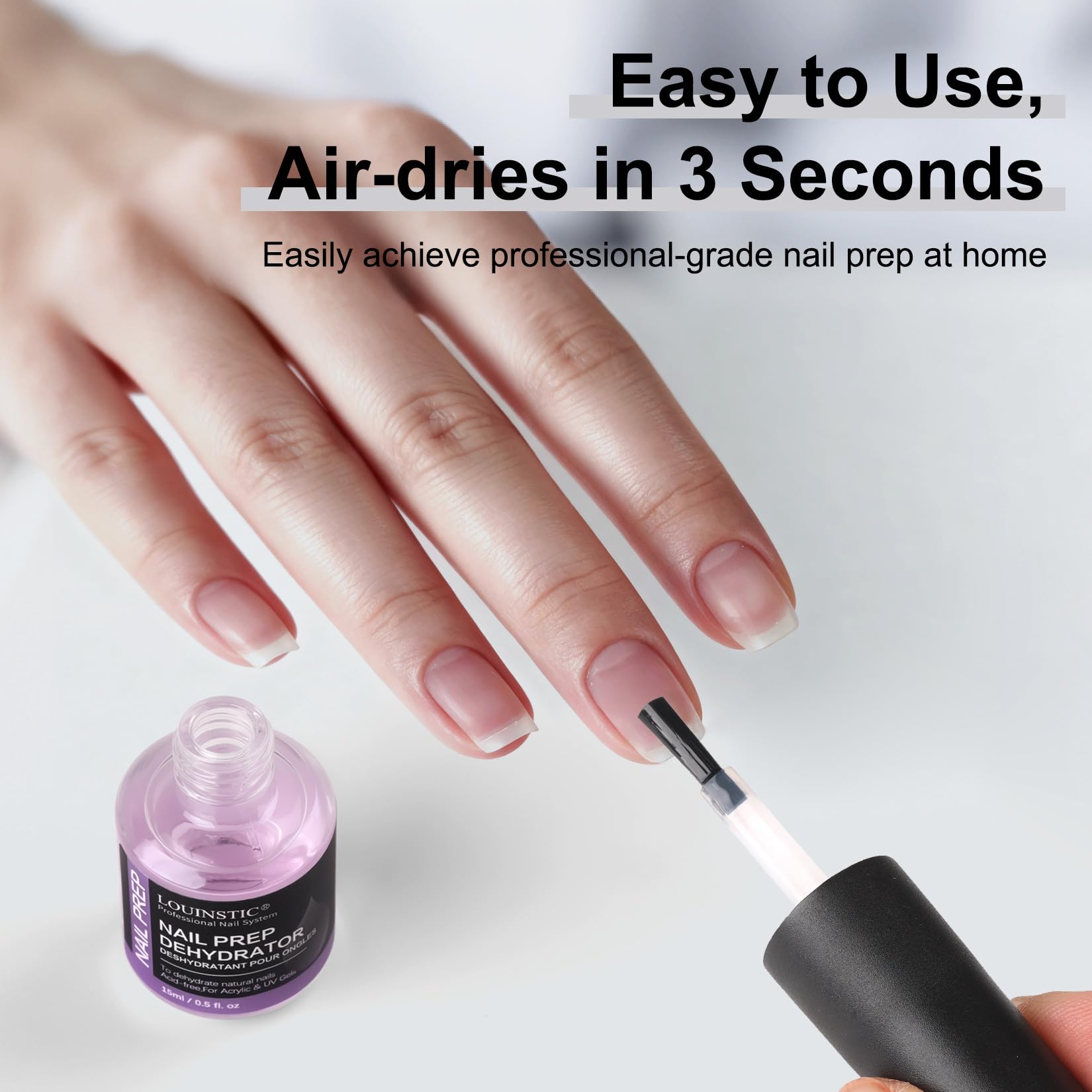 LOUINSTIC acid-free nail dehydrator used in salon and DIY settings.