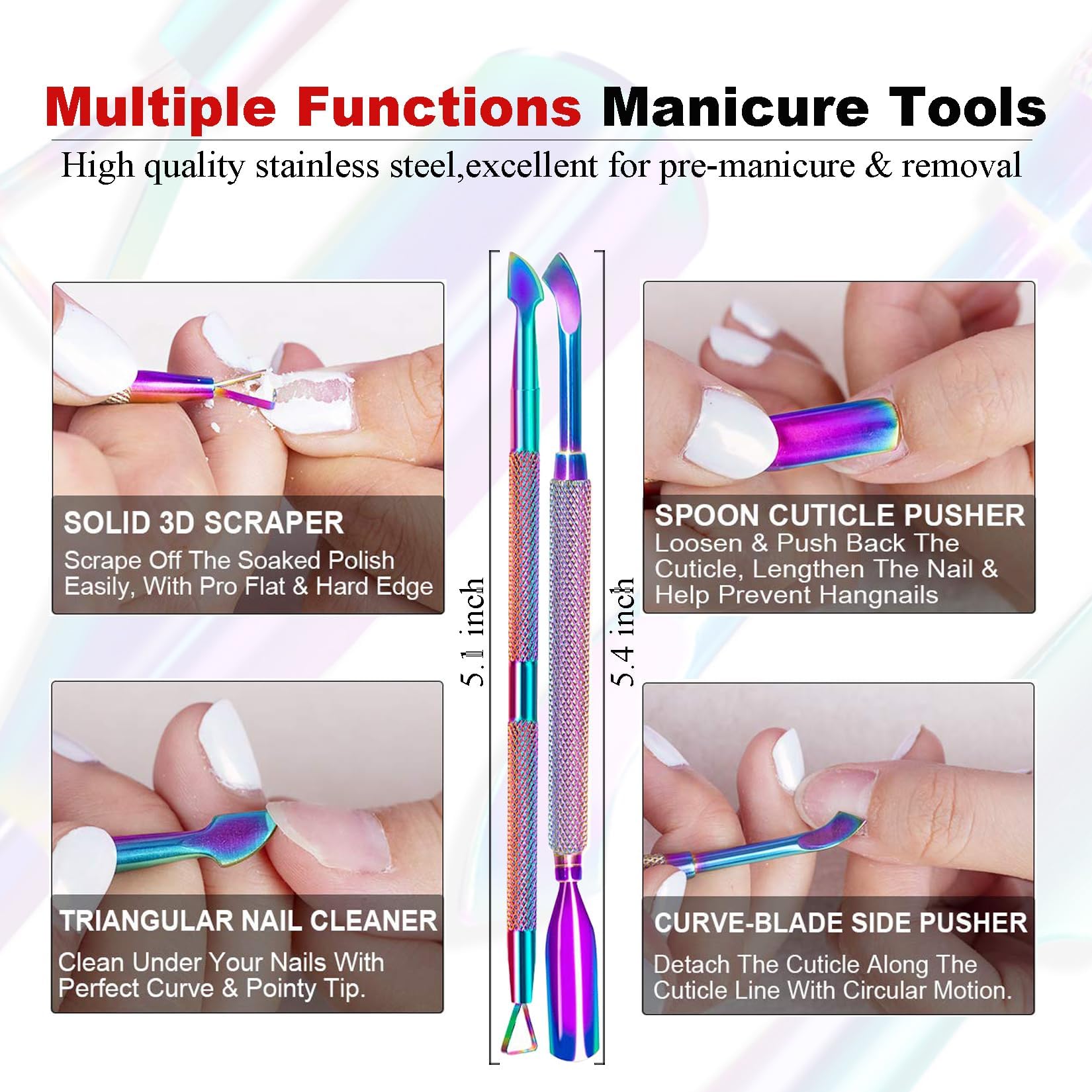 LOUINSTIC at-home manicure setup with tools for polish removal.