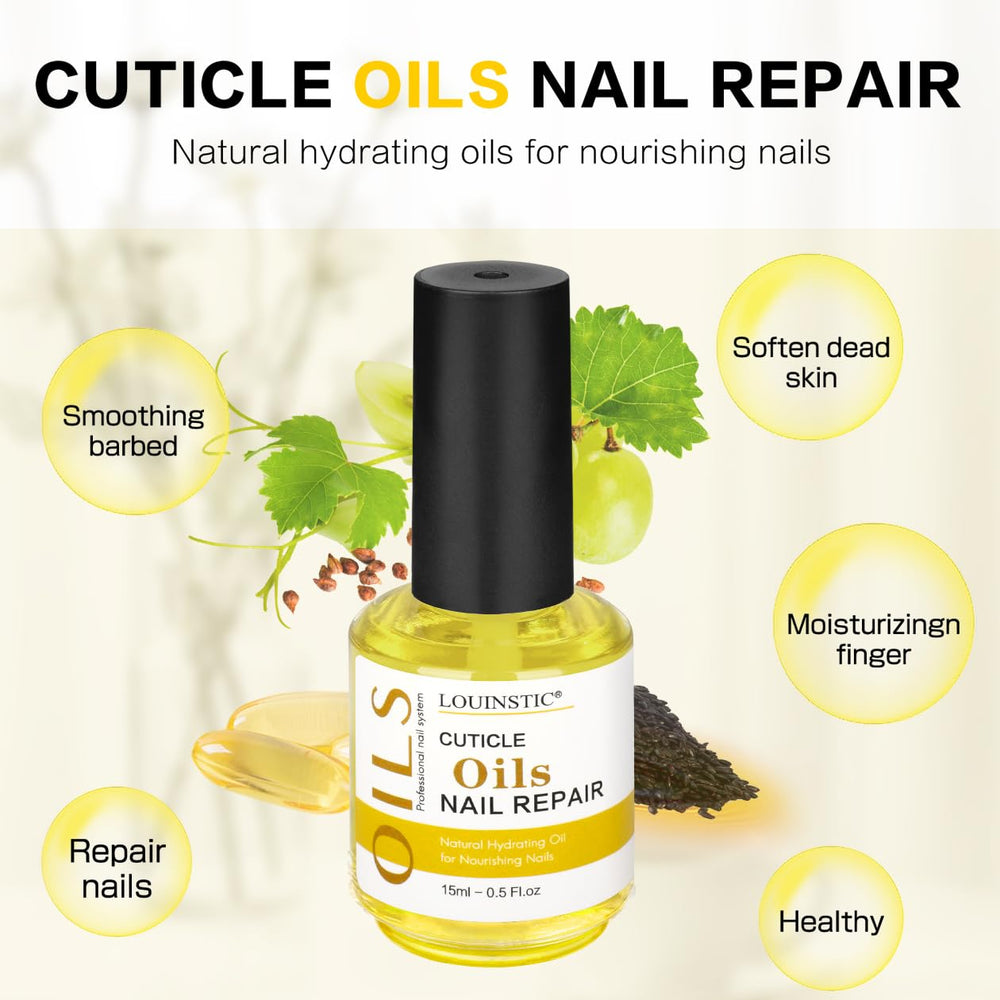Louinstic cuticle oil with vitamins nourishes dry cuticles and nails
