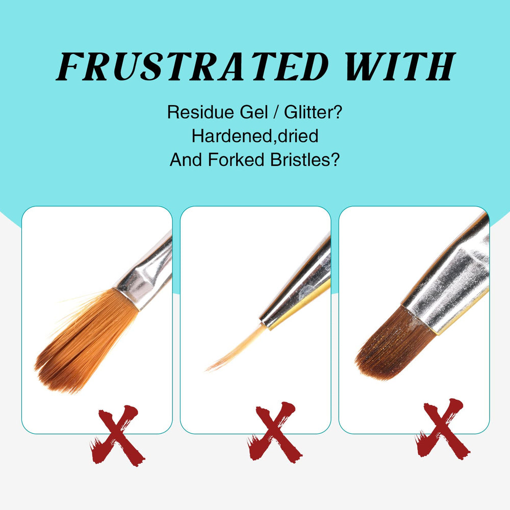 LOUINSTIC Gel Brush Cleaner image shows dissolving gel residues for cleaner, ready-to-use brushes.