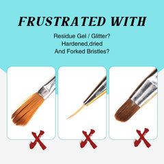 LOUINSTIC Gel Brush Cleaner image shows dissolving gel residues for cleaner, ready-to-use brushes.