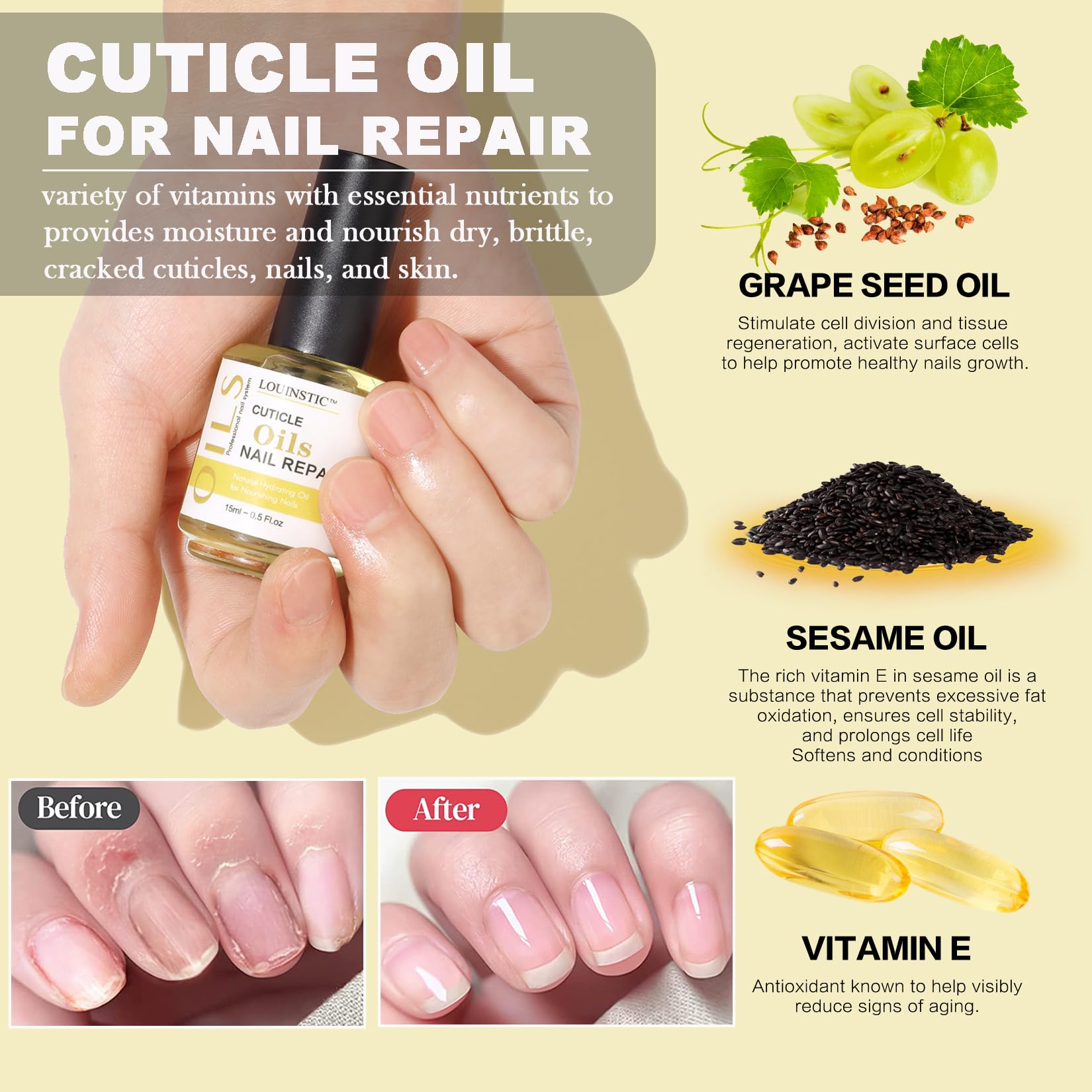 Louinstic gel polish remover close-up demonstrates simple at-home routine