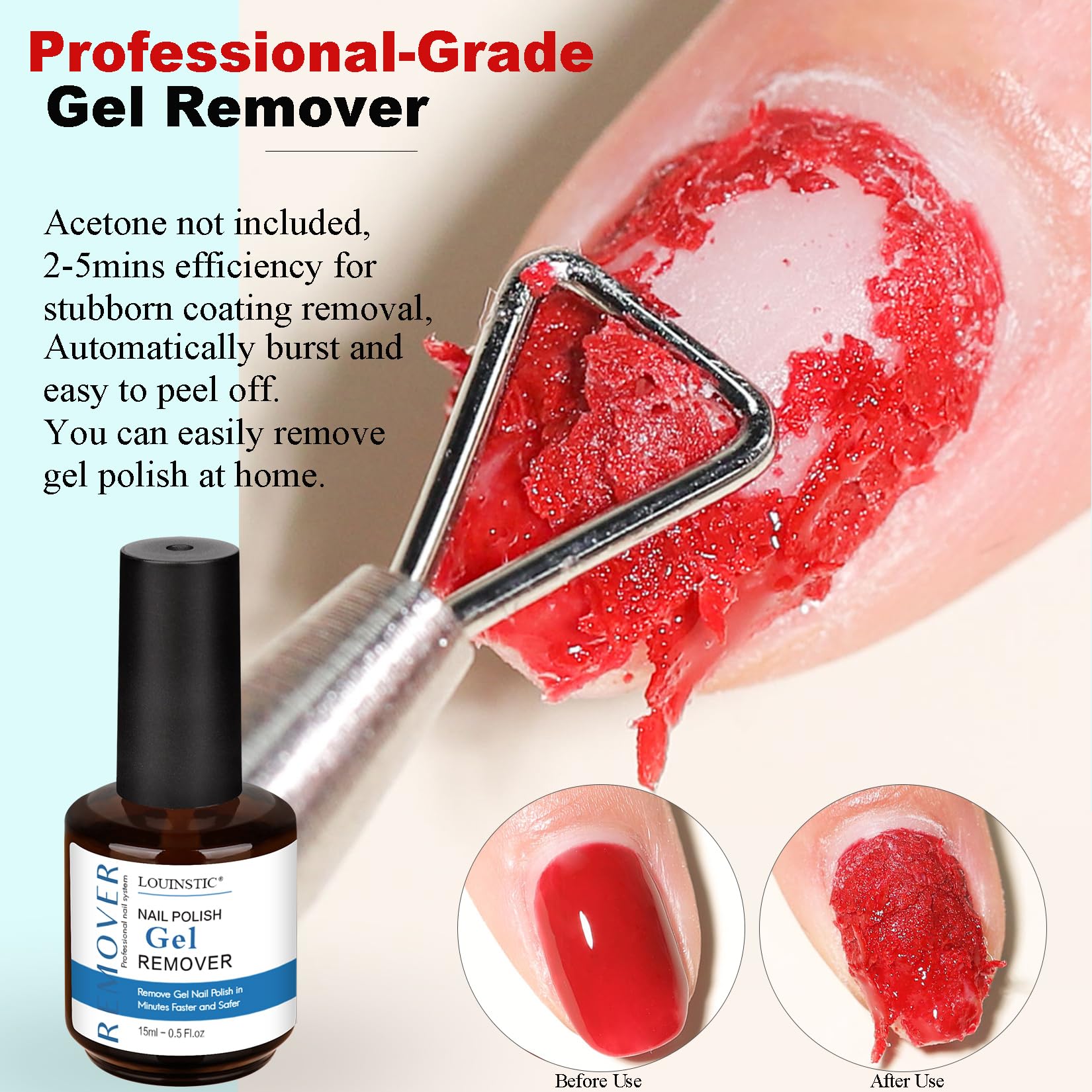 LOUINSTIC liquid latex for nails creates a protective barrier during removal.