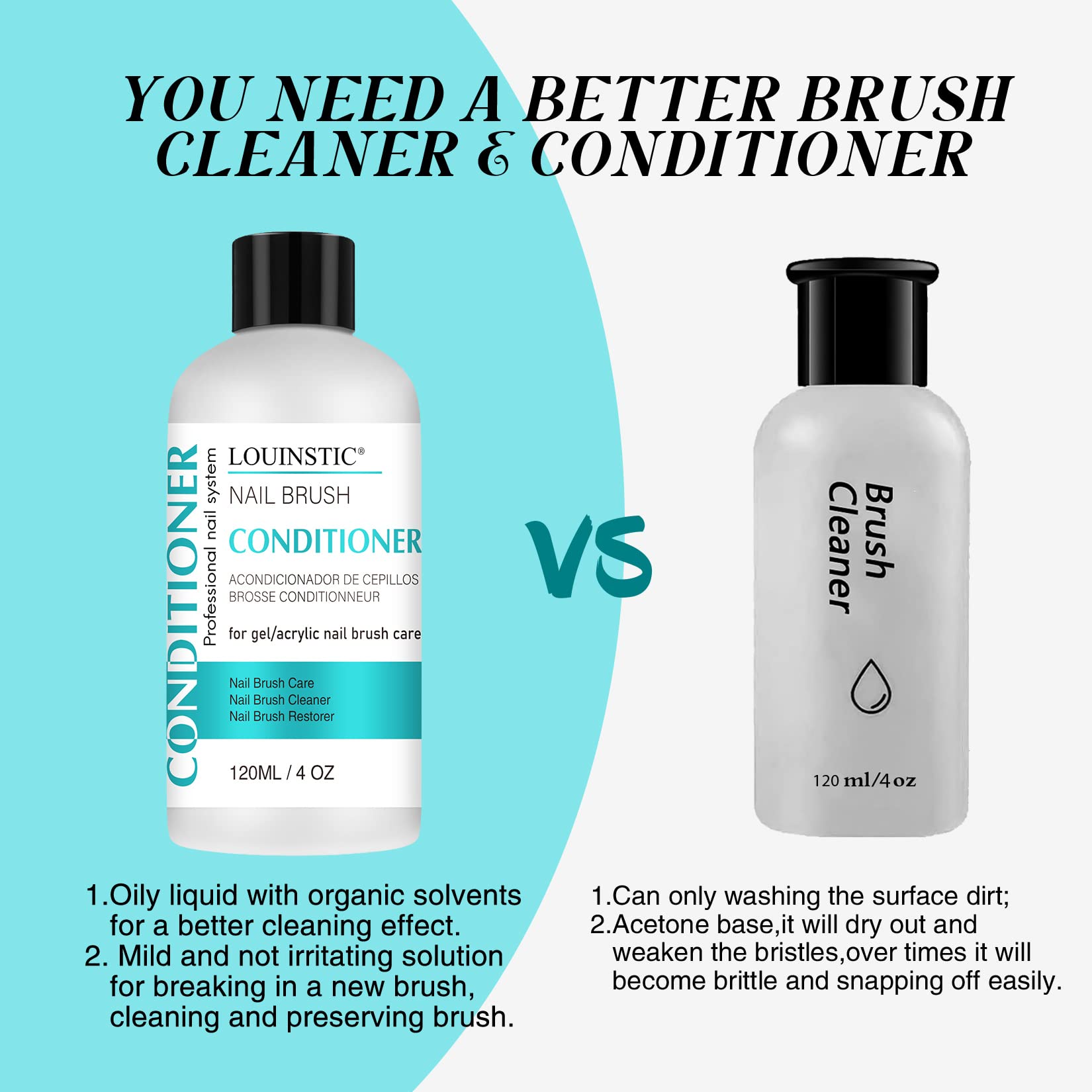 LOUINSTIC Nail Art Brush Cleaner soft-texture focus highlights gentle conditioning for delicate brushes.