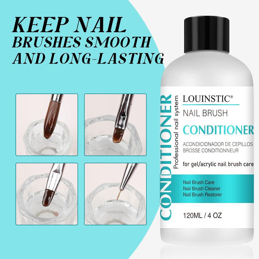 LOUINSTIC New Brush Break-In Solution demonstrates prepping a fresh brush for optimal performance.
