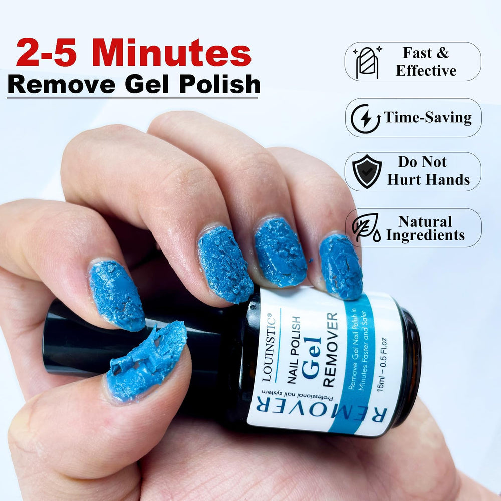 Louinstic travel-size 15ml bottle ideal for on-the-go nail care.