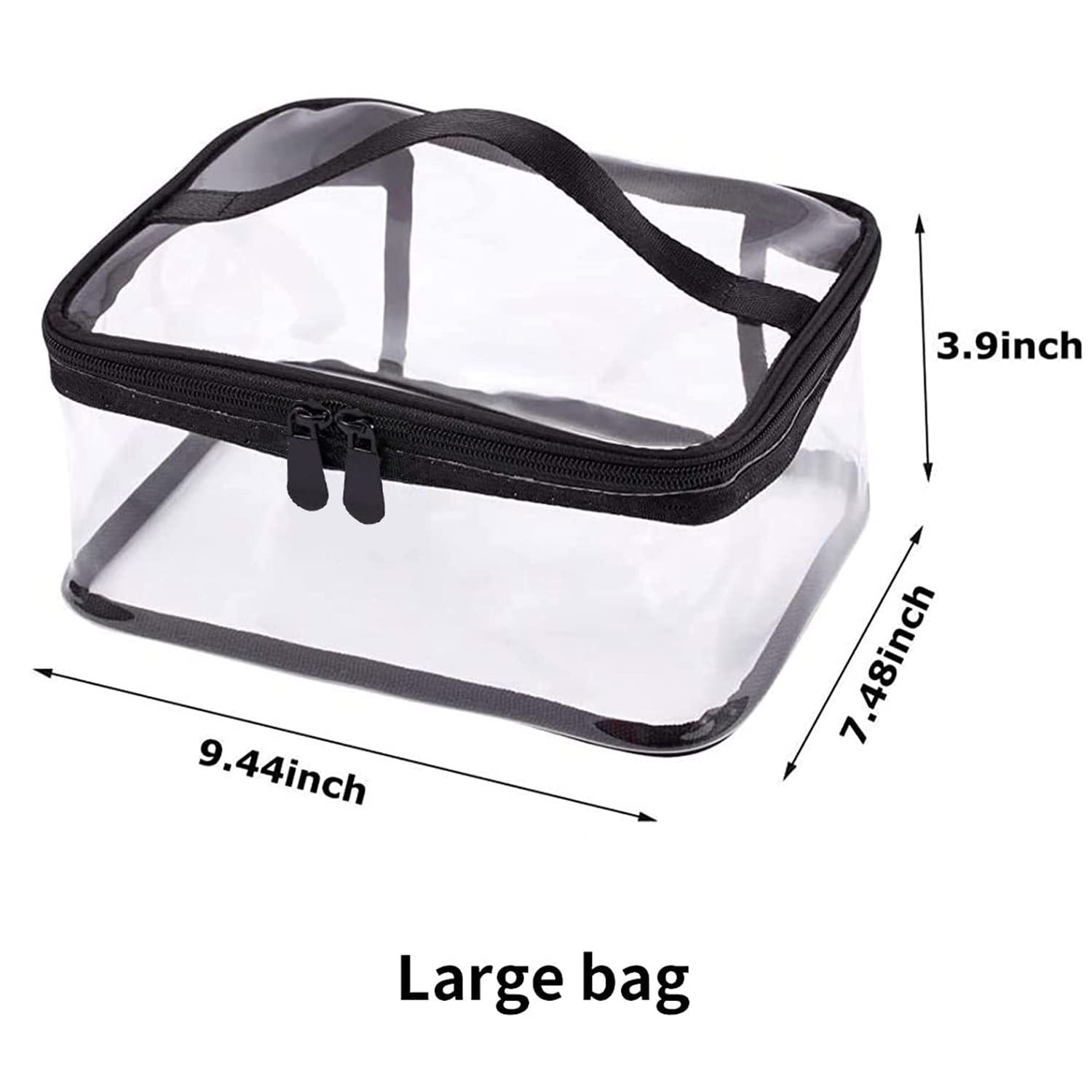 Louise Maelys clear travel cosmetic bag inside reveals organized storage for toiletries