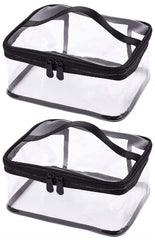 Louise Maelys portable clear makeup bag front view shows large capacity for cosmetics and travel essentials