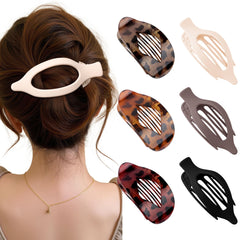 Lourny flat hair clips six-pack front view shows versatile styling.
