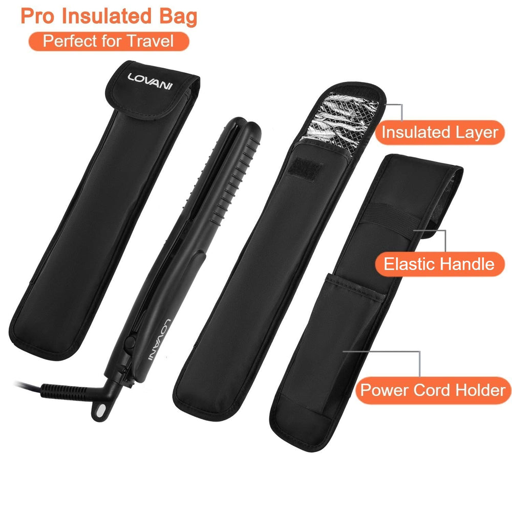 LOVANI mini flat iron ergonomic design and non-slip grip.