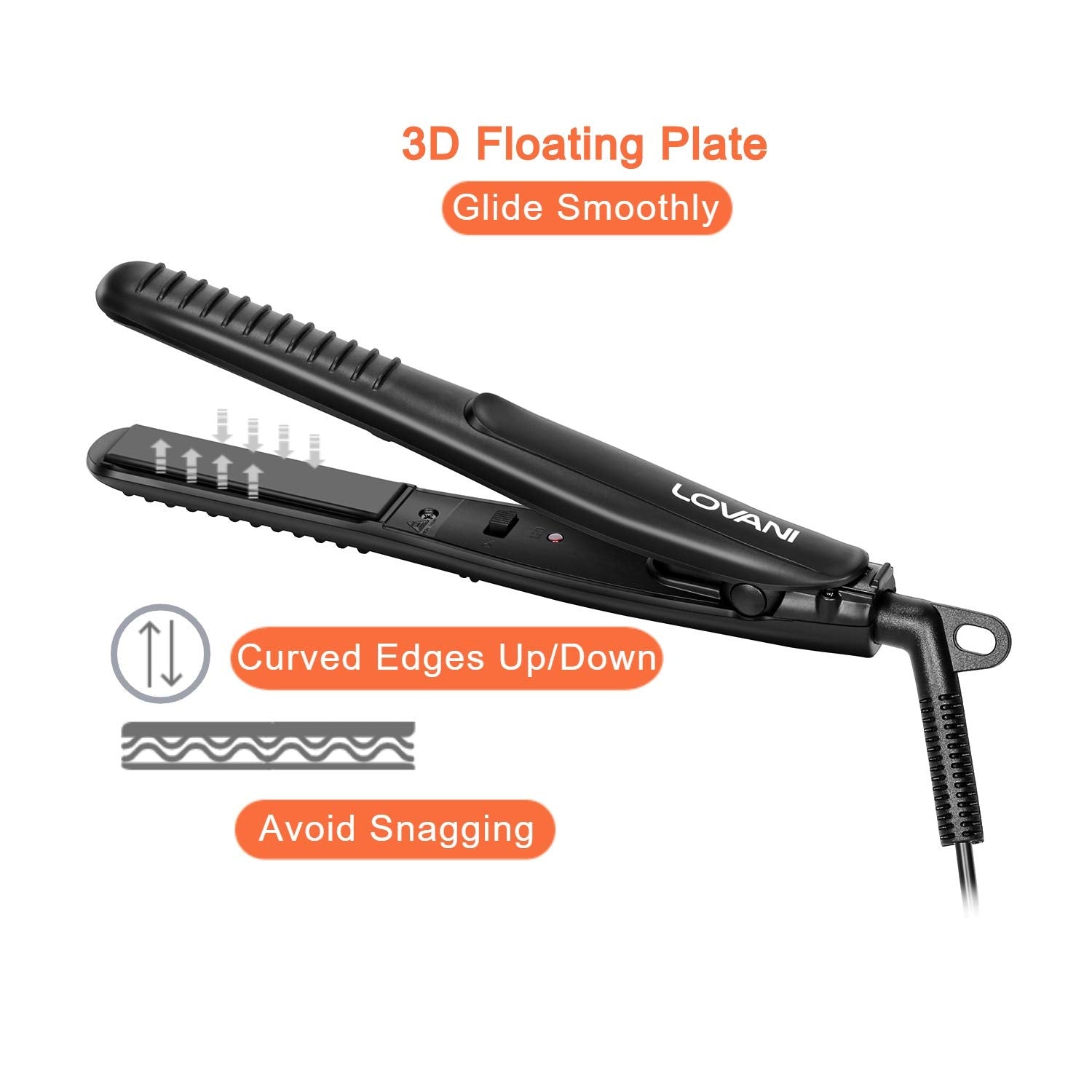 LOVANI mini flat iron heats up in 60 seconds.