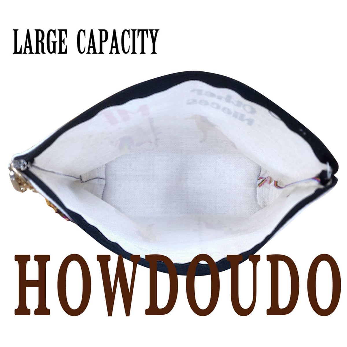 Lovdazzles travel-friendly makeup bag in a compact size for essentials.