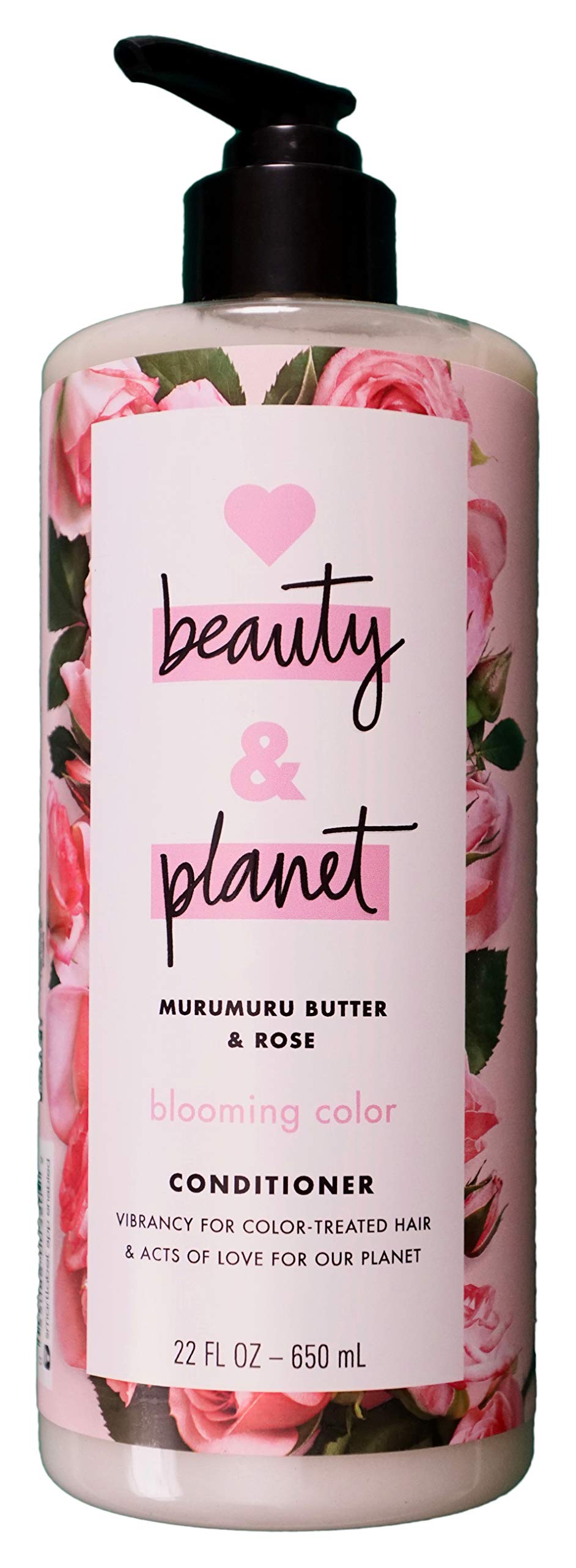 Love Beauty And Planet Blooming Color conditioner bottle pouring for vibrant color care.