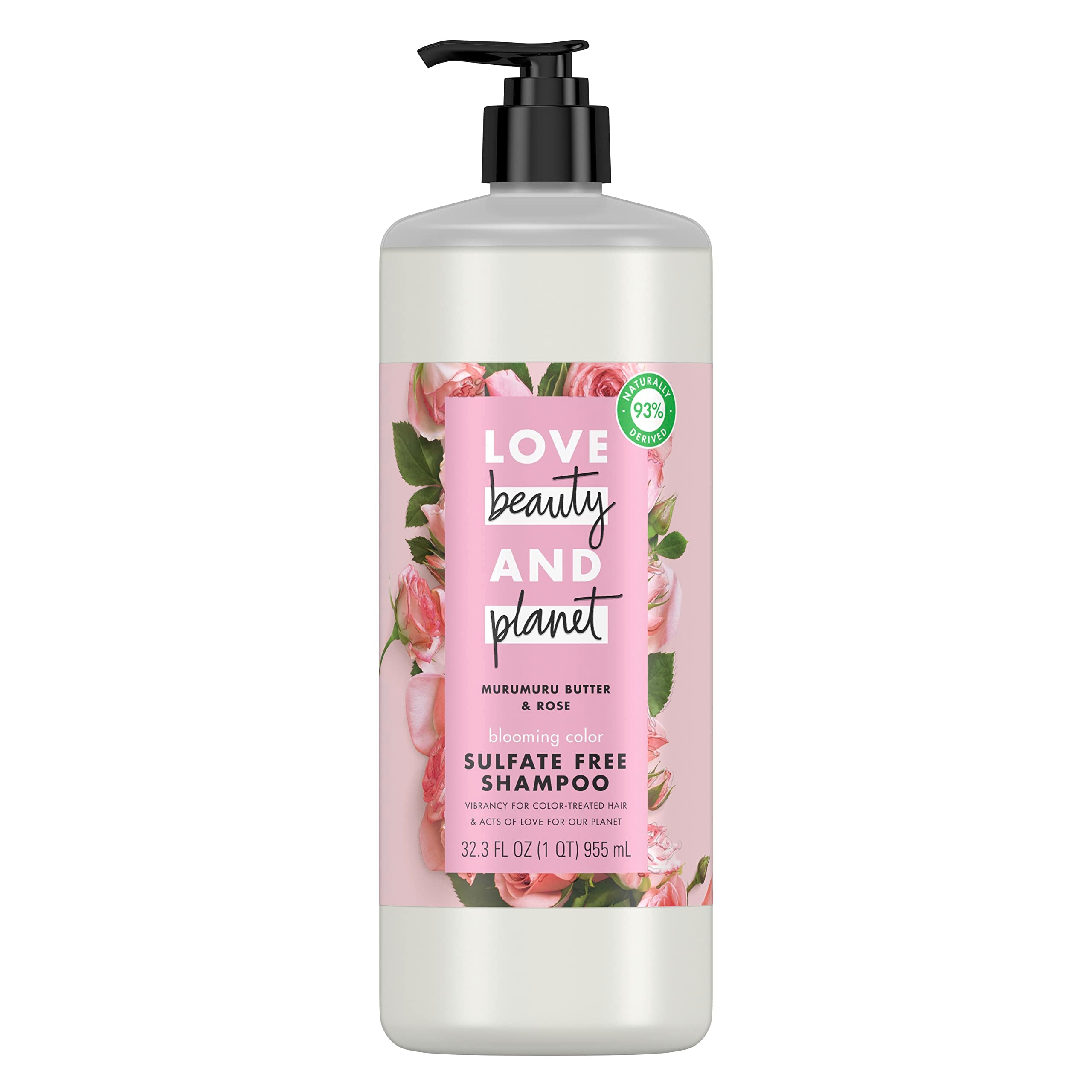 Love Beauty and Planet Blooming Color Shampoo bottle shows color protection and shine