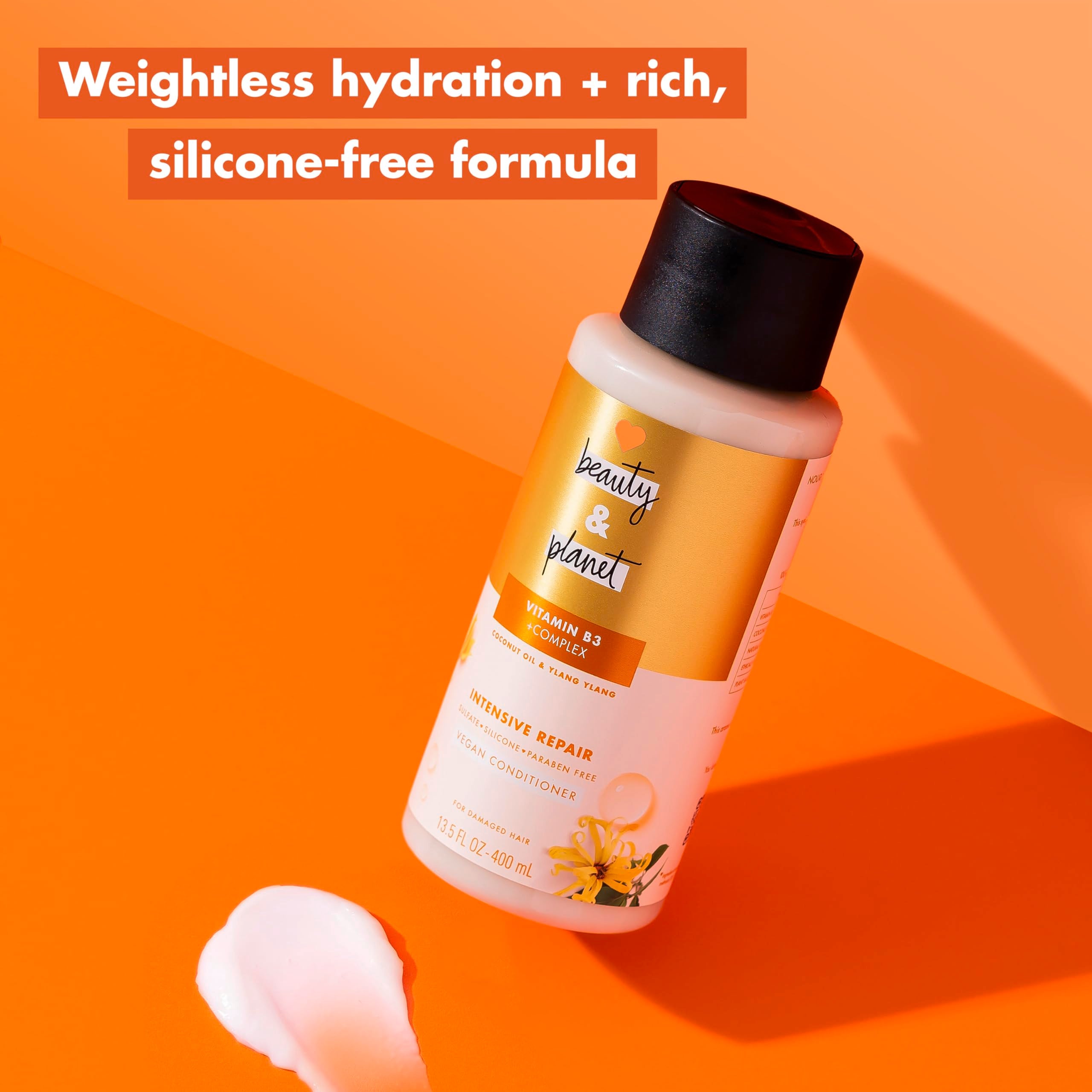 Love Beauty and Planet coconut oil ingredient close-up for intensive repair