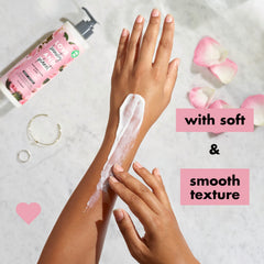 Love Beauty and Planet Delicious Glow eco bottle highlights 100% recycled, recyclable packaging.