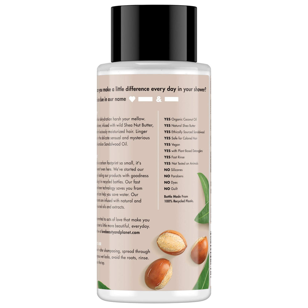 Love Beauty And Planet Purposeful Hydration ingredients mosaic features organic coconut oil infusion