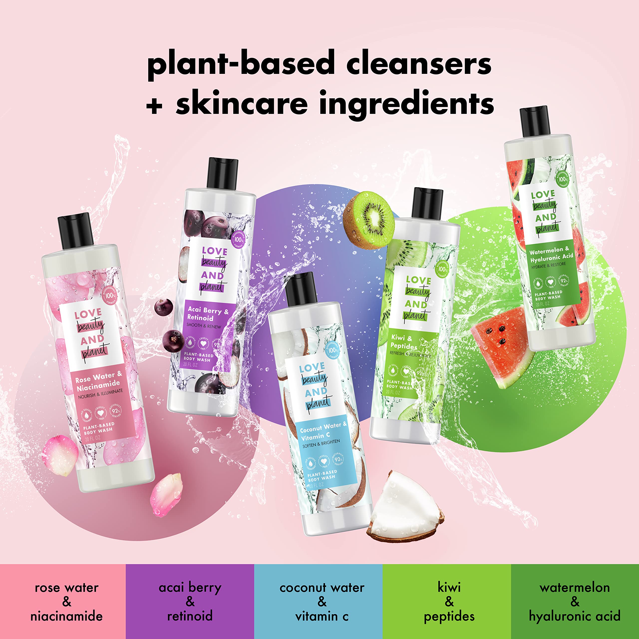 Love Beauty and Planet rose-scent closeup captures creamy lather and floral fragrance