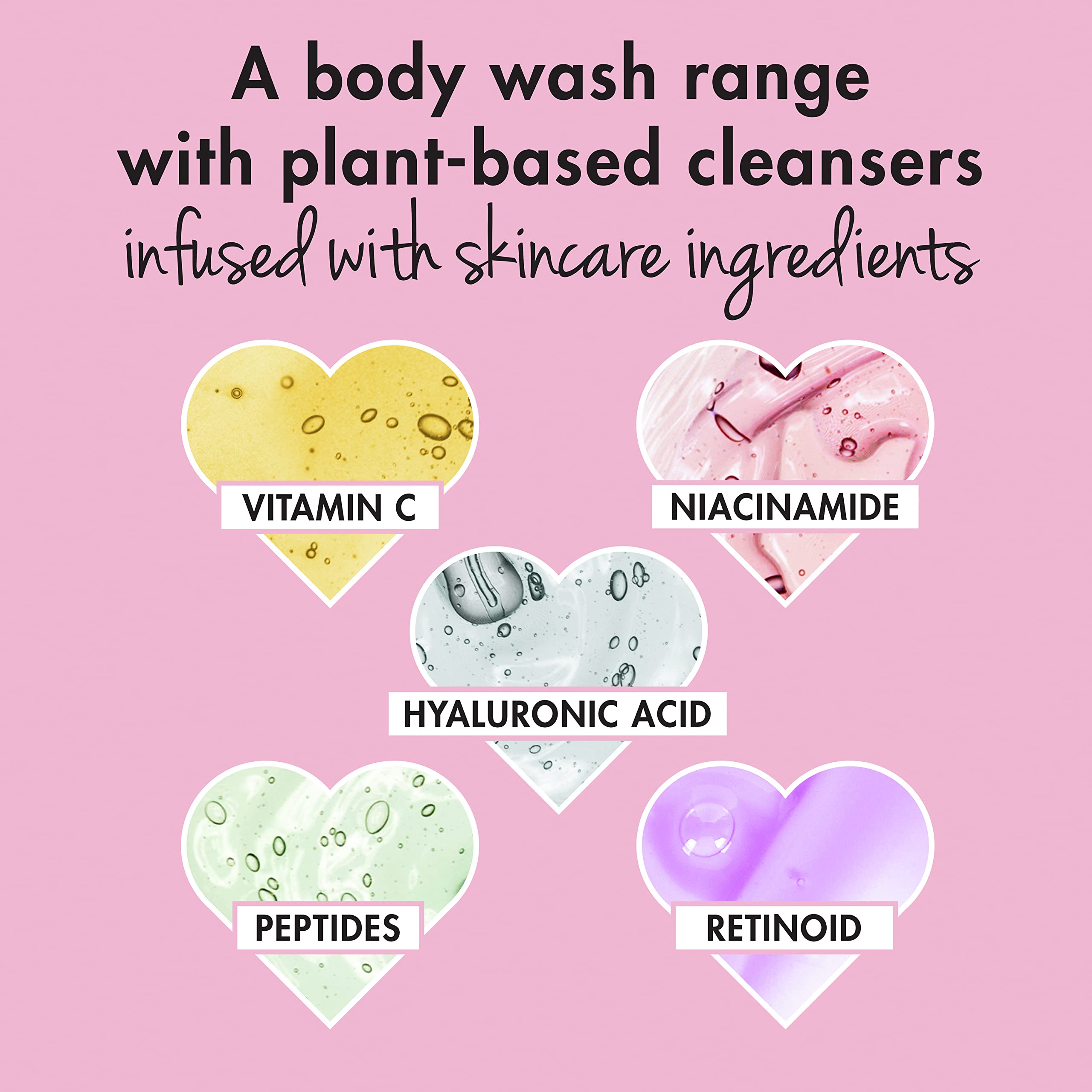 Love Beauty and Planet ingredients closeup reveals plant-based cleansers and skincare actives