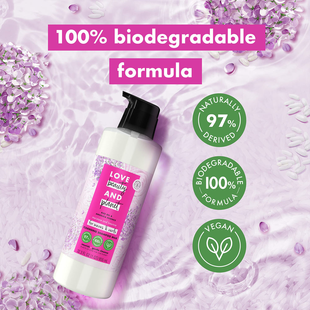 Love Beauty and Planet shampoo curls waves definition image suggests enhanced shape and shine.