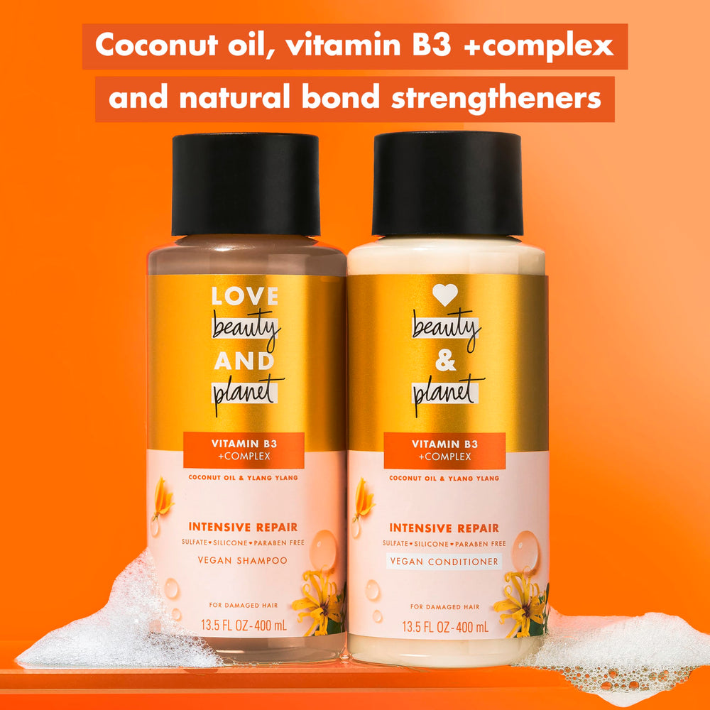 Love Beauty and Planet shampoo lather surface shows rich creamy foam for gentle cleansing.