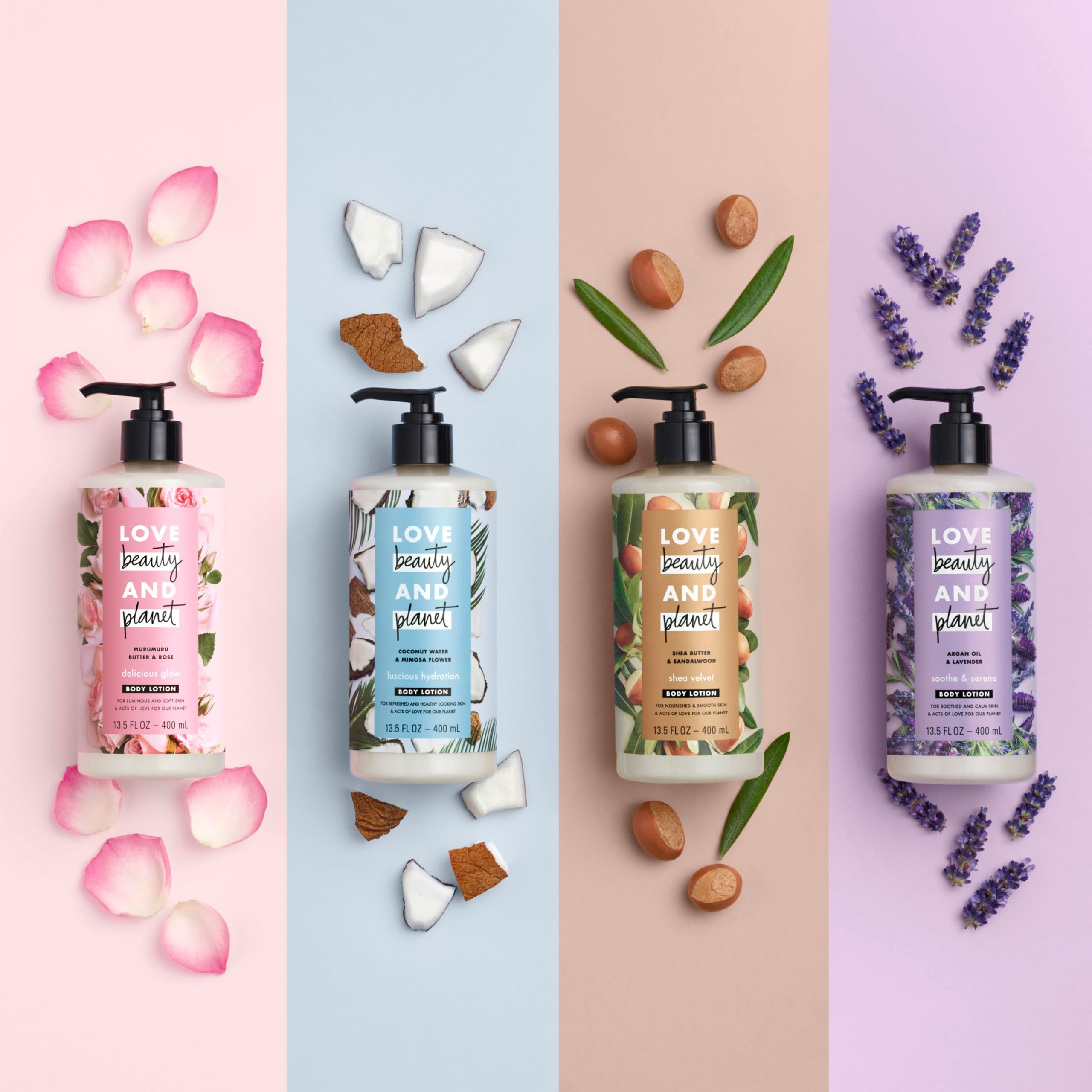 Love Beauty and Planet Soothe & Serene demonstrates 24-hour moisturization.