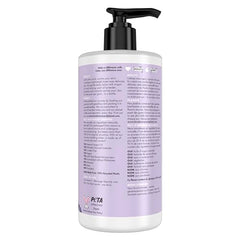 Love Beauty and Planet Soothe & Serene lotion pump during application for silky, hydrated skin.