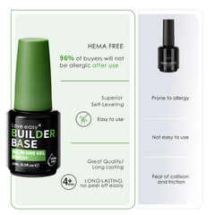 Love easy Builder Gel application on nail demonstrates ridge-free, smooth finish