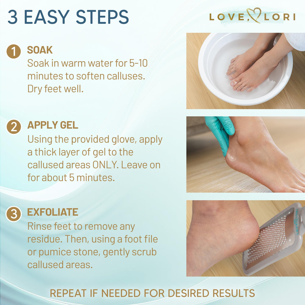 Love Lori gel texture close-up demonstrating smooth consistency for fast callus softening