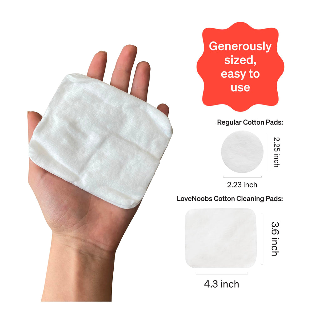Love Noobs premium jumbo-size pads simplify diaper changes and cleansing routines.